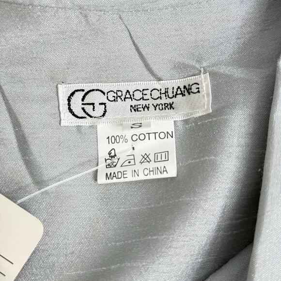 Grace Chuang Jacket Small Cotton Animal Print NEW Art To Wear Grey Orange - Picture 5 of 11